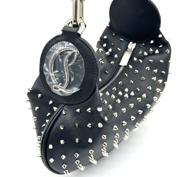 Christian Louboutin LE 54 Studded Spiked Leather Chain Shoulder Hand Bag - Picture 11 of 16